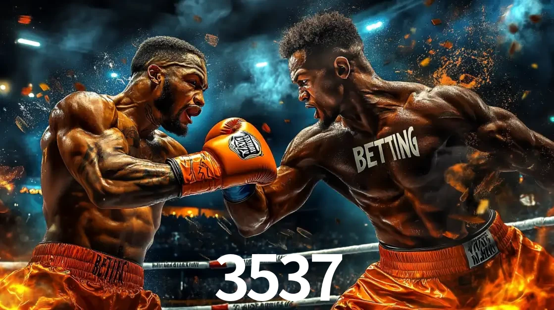Dois boxeadores em uma luta intensa e explosiva, representando a adrenalina e as oportunidades de apostas em esportes de combate disponíveis na plataforma 3537.