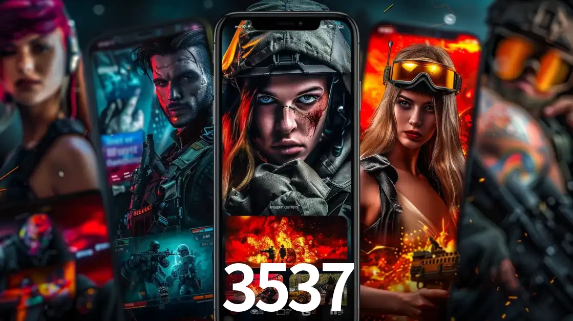 Montagem de telas de celular mostrando diversos personagens, masculinos e femininos, de um jogo de tiro, ilustrando a diversidade de equipes de e-sports para apostar no 3537.