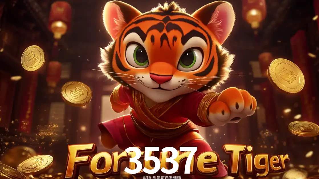 O carismático mascote do jogo de slot Fortune Tiger, um tigre fofo em pose de artes marciais, pronto para trazer sorte e multiplicadores de ganhos no cassino online 3537.