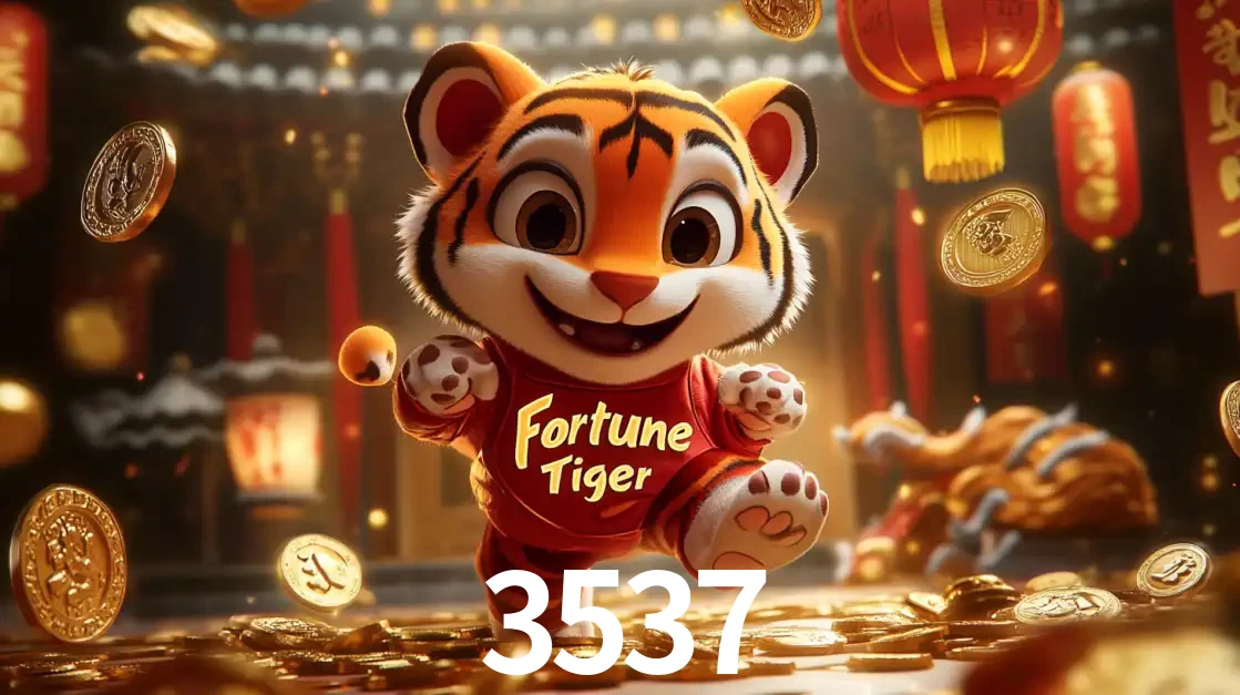 O alegre personagem do Fortune Tiger correndo sobre um caminho de moedas de ouro, simbolizando os grandes prêmios e a diversão do popular jogo de slot do 3537.