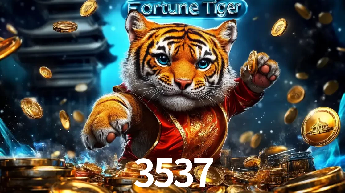 Imagem promocional do jogo de slot Fortune Tiger, com um tigre majestoso em traje tradicional cercado por uma fortuna em moedas de ouro, disponível agora no cassino 3537.